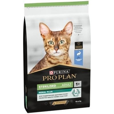 Pro Plan Sterilised Renal Rabbit barība sterilizētiem kaķiem nierēm ar trusi 10 kg